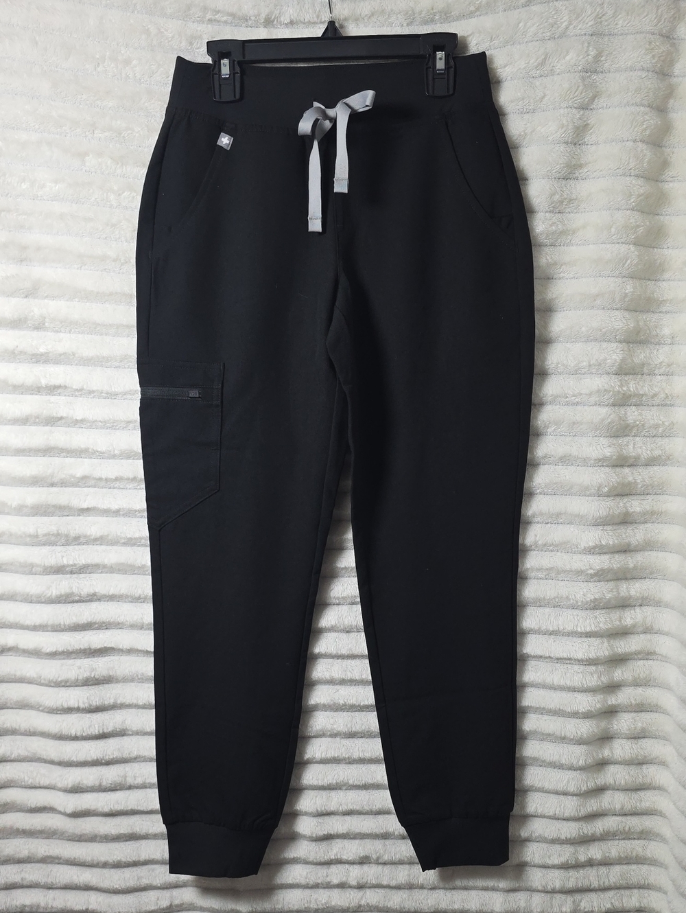 0439 Figs Black Jogger Pants with‎ Contrast Drawstring